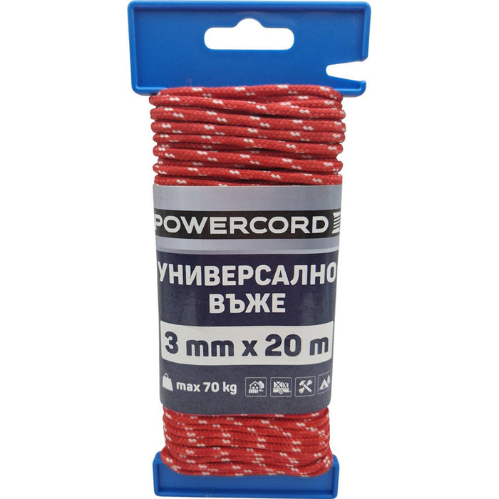 UNIVERSAL POWERCORD ROPE 3 MM 20 M RED