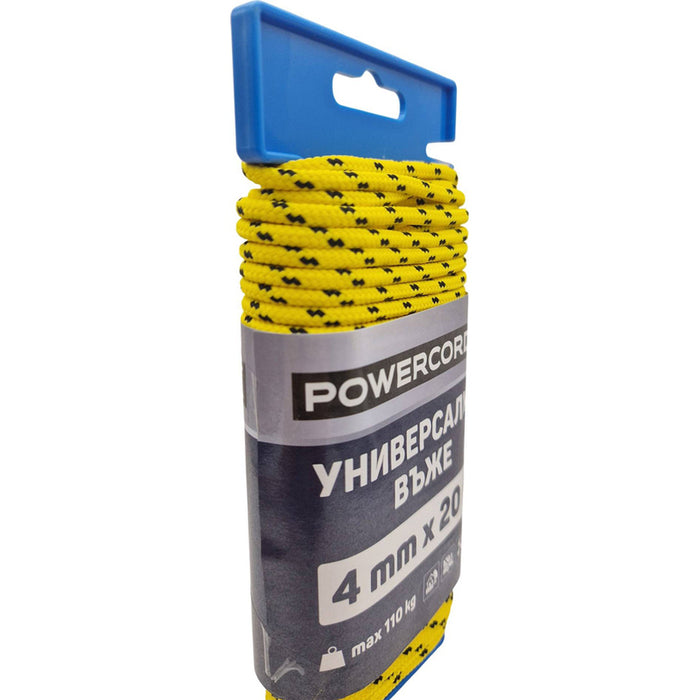 UNIVERSAL POWERCORD ROPE 4 MM 20 M YELLOW