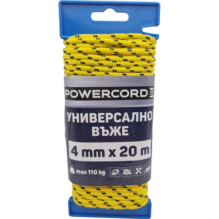 UNIVERSAL POWERCORD ROPE 4 MM 20 M YELLOW
