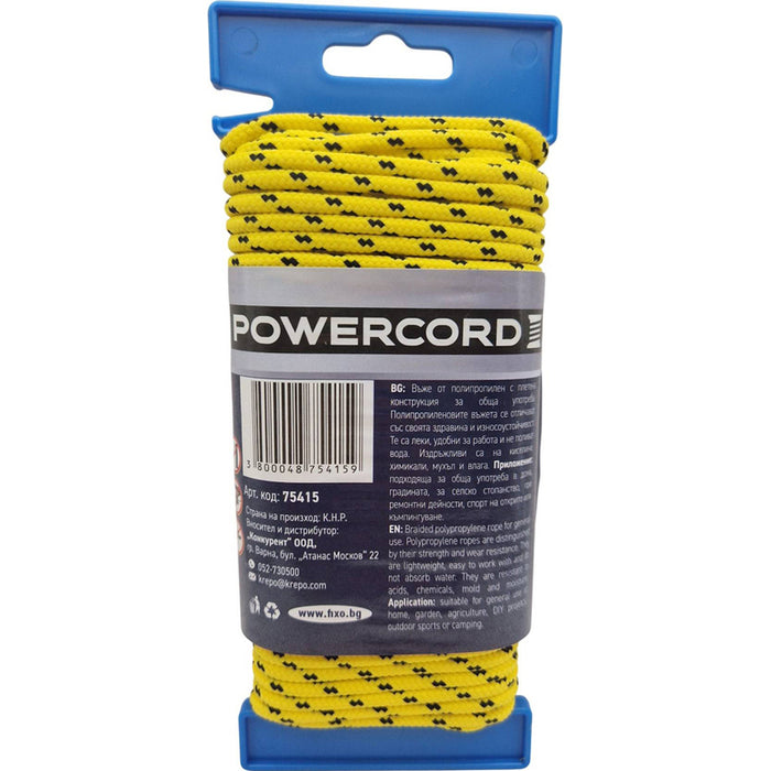 UNIVERSAL POWERCORD ROPE 4 MM 20 M YELLOW