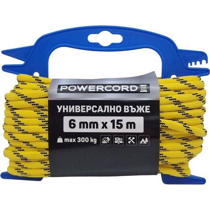 ROPE WIDE HOLDER POWERCORD 6 MM 15 M YELLOW