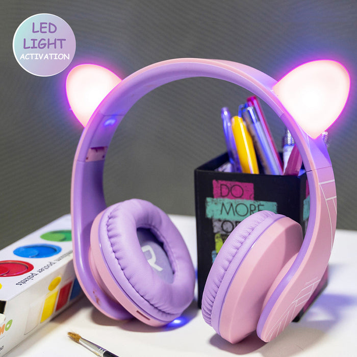 POWERLOCUS P2 KIDS CAT PINK/PUR stereo headphones