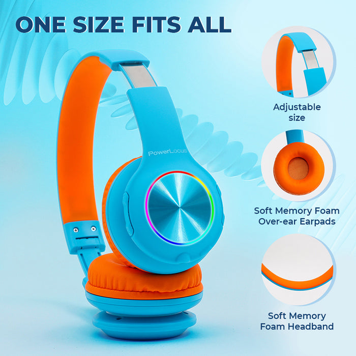 POWERLOCUS PLED BLUE/ORANGE stereo headphones