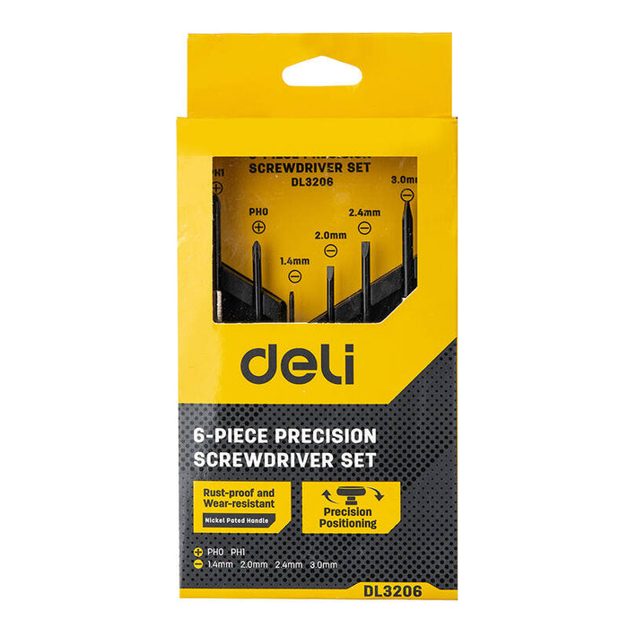 Precision Screwdriver set 6 pcs Deli Tools EDL3206 - Screwdrivers<<<Tools<<<InnproXML