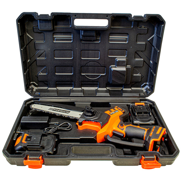 CORDLESS MINI CHAINSAW PREMIUM 21 V, NUMBER OF BATTERIES 2, 1.50 Ah, BAR LENGTH 20.00 cm