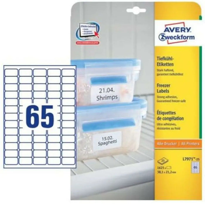 Printer Labels Avery L7971 White 25 Sheets 38,1 x 21,1 mm (5 Units) - Електроника Периферни и резервни