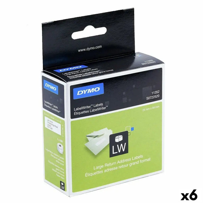 Printer Labels Dymo 500 Pieces 25 x 54 mm White Black (6 Units) - Електроника Периферни и резервни части<<<Компютри|
