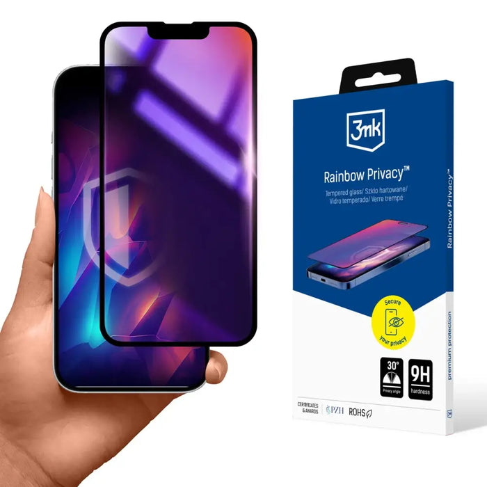 Privacy Tempered Glass 3mk Rainbow Privacy for Apple iPhone 13/13 Pro/14 - Cell phone tempered glass<<<HurtelXML