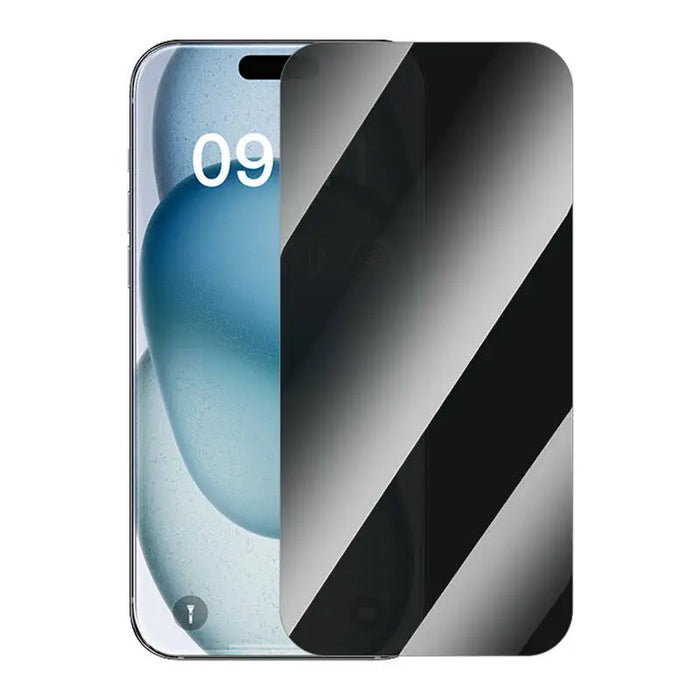 Privacy Tempered Glass Baseus Superior for iPhone 15 +cleaning kit and EasyStick (clear) - For smartphones<<<Tempered