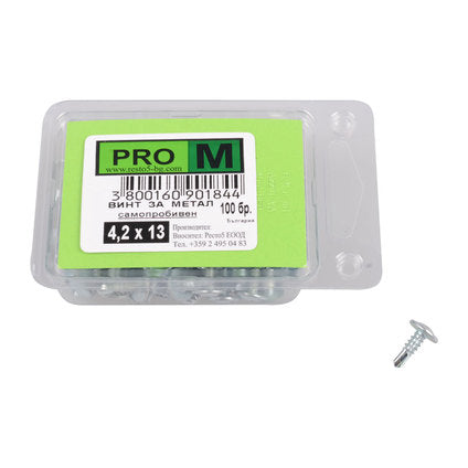 SCREW FOR METAL SELF-DRILL 4.2X13 MM PRO M 100 PCS