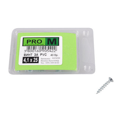 SCREW FOR PVC 4.1X25 MM PRO M 40 PCS