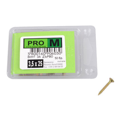 SCREW FOR WOOD 3.5X25 MM PRO M 50 PCS