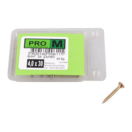 SCREW FOR WOOD 4X30 MM PRO M 40 PCS