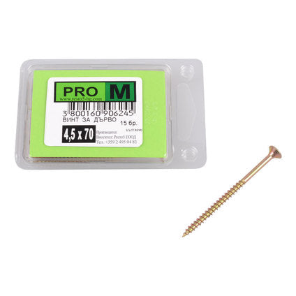 SCREW FOR WOOD 4.5X70 MM PRO M 15 PCS