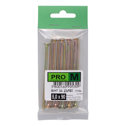 SCREW FOR WOOD 5X90 MM PRO M 10 PCS