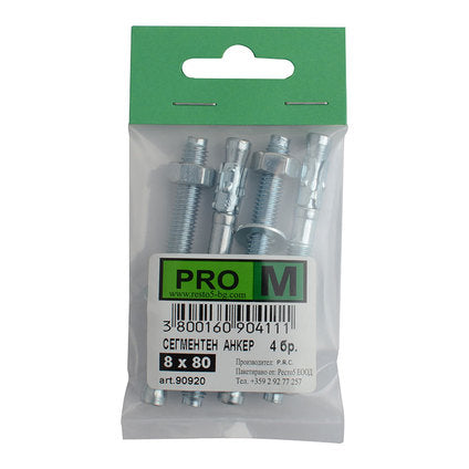 SEGMENT ANCHOR F8X80MM 4 PIECES PRO M