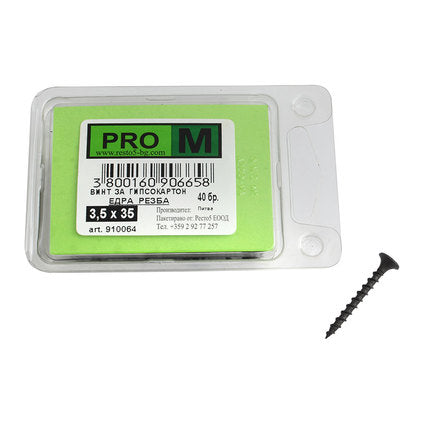 SCREW LARGE THREAD FOR PLASTERBOARD 3.5X35 MM PRO M 40 PCS