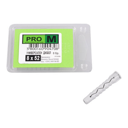 UNIVERSAL DOwel F8X52MM 6 PIECES PRO M 8 X 52 MM