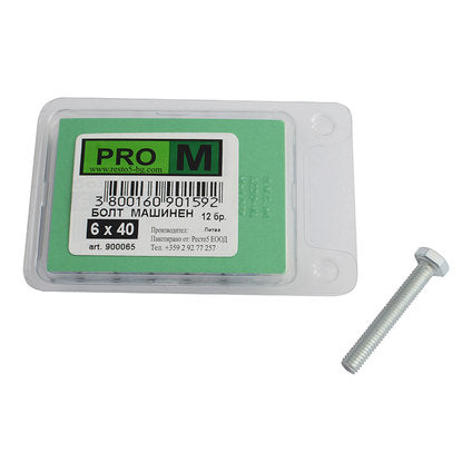 MACHINE BOLT 12 PCS PRO M 6 x 40 MM