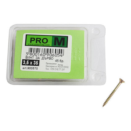 SCREW FOR WOOD 3.5X35 MM PRO M 45 PCS
