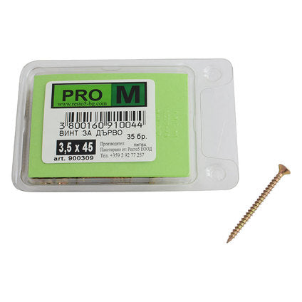 SCREW FOR WOOD 3.5X45 MM PRO M 35 PCS
