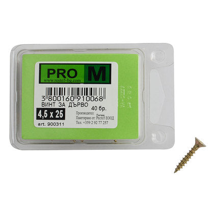 SCREW FOR WOOD 4.5X25 MM PRO M 40 PCS