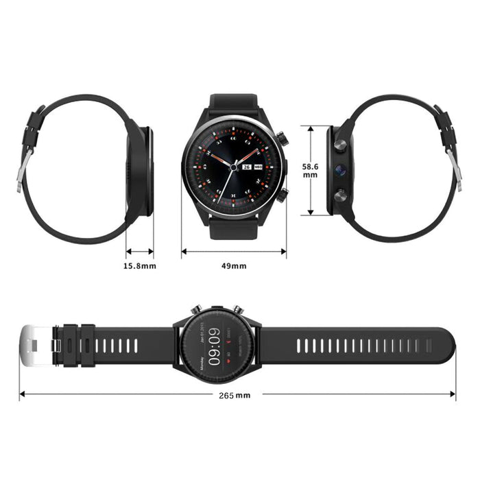 Smart Watch Kingwear Vektros KC08, 4G, Android 7.1, iOS, Heart Rate, 5MP Camera, 1GB RAM, 610mAh battery, IP67 Waterproof, Ceramic Hull