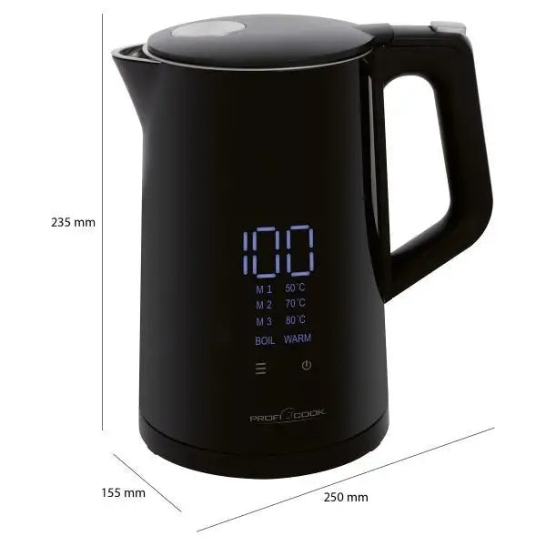 ProfiCook PC-WKS 1243 electric kettle 1.7 L 2200 W Black - Electric kettlesAGD-CZE<<<Home Appliance
