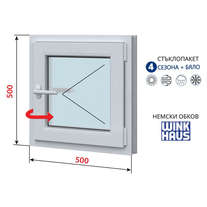 PVC WINDOW PROFILINK 5-CHAMBER 500/500 WHITE
