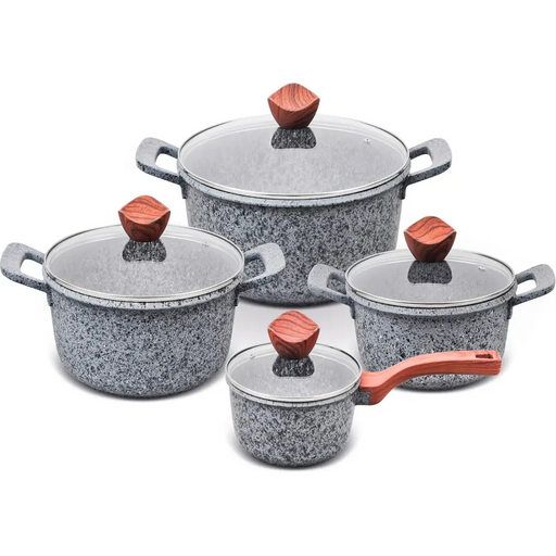 PROMIS Set of pots GRANITE saucepan 16 cm pots 20,24,28 brown handles - Non-electric pots / pansAGD-GAR<<<Home