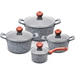 PROMIS Set of pots GRANITE saucepan 16 cm pots 20,24,28 brown handles - Non-electric pots / pansAGD-GAR<<<Home
