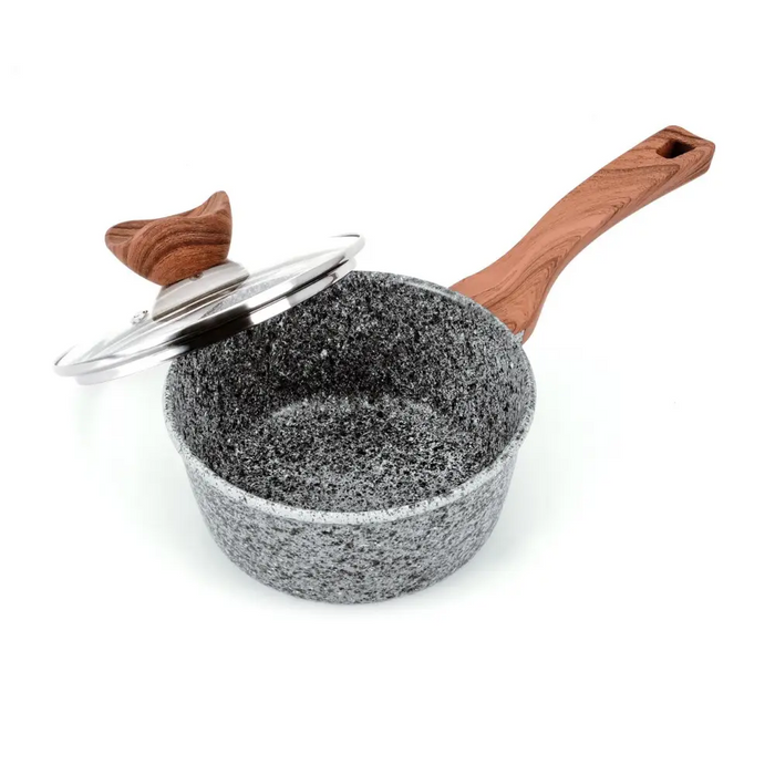 PROMIS Set of pots GRANITE saucepan 16 cm pots 20,24,28 brown handles - Non-electric pots / pansAGD-GAR<<<Home
