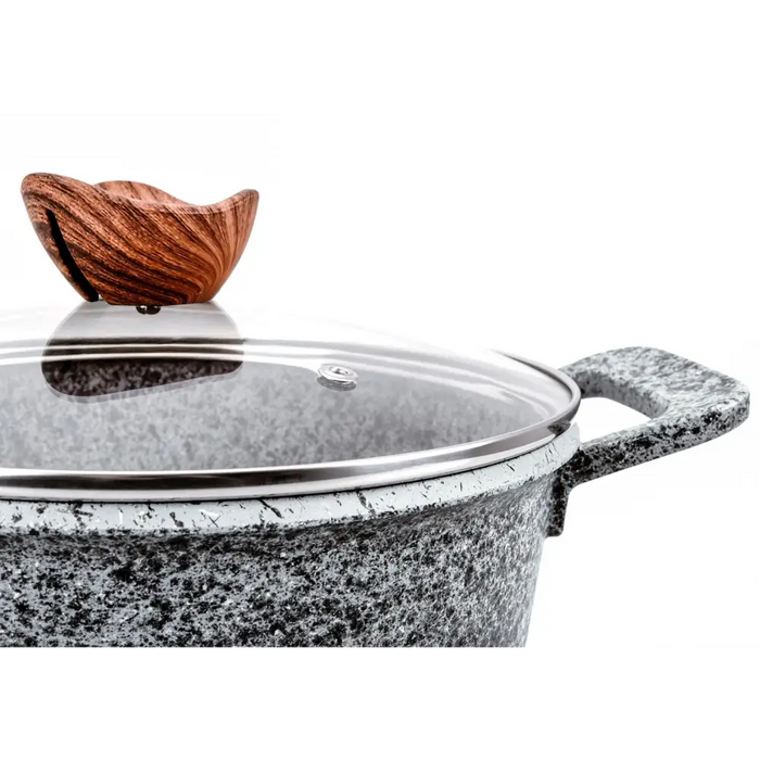 PROMIS Set of pots GRANITE saucepan 16 cm pots 20,24,28 brown handles - Non-electric pots / pansAGD-GAR<<<Home