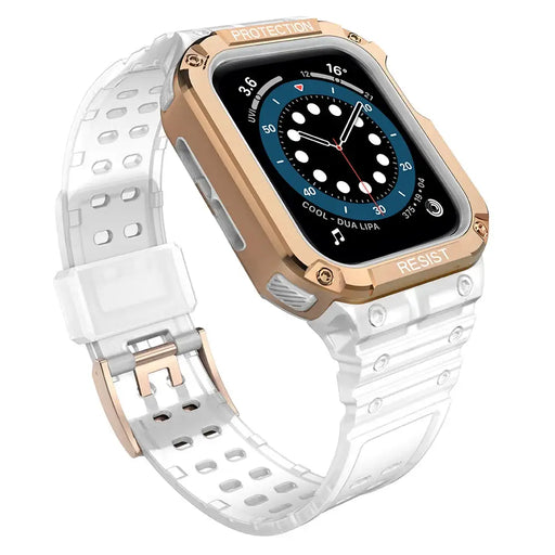 Protect Strap Band for Apple Watch 38/40/41mm Armored Case Strap - Transparent Rose Gold - Smartwatch straps