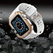 Protect Strap Band for Apple Watch 38/40/41mm Armored Case Strap - White Rose Gold - Smartwatch straps