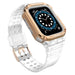 Protect Strap Band for Apple Watch 42/44/45mm Armored Case Strap - Transparent Rose Gold - Smartwatch straps
