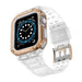 Protect Strap Band for Apple Watch 42/44/45mm Armored Case Strap - Transparent Rose Gold - Smartwatch straps