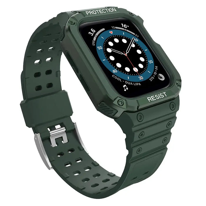 Protect Strap Band for Apple Watch 42/44/45mm Armored Case Strap - Green - Smartwatch straps and cases<<<HurtelXML
