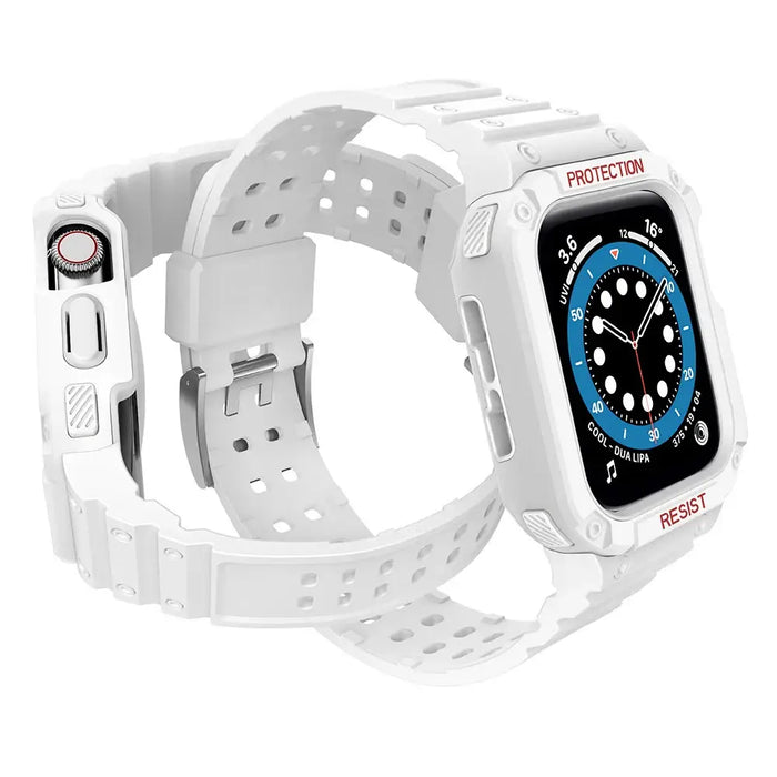 Protect Strap Band for Apple Watch 42/44/45mm Armored Case Strap - White - Smartwatch straps and cases<<<HurtelXML