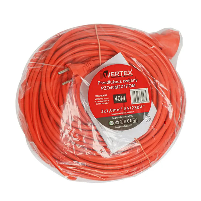 Przedłużacz zwijany 40m PZO40M2x1,0mm VERTEX - Electrical extension cordsLIP-ELE<<<Slats and extension