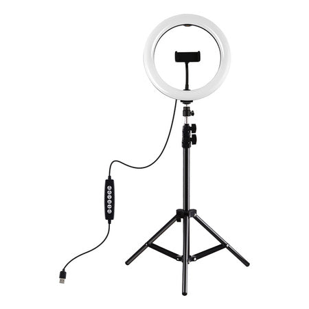 Puluz 1.1m tripod with RGBW LED lighting 26cm vlog / stream / smartphone PKT3044 - Ring lights<<<Photo studio<<<Photo