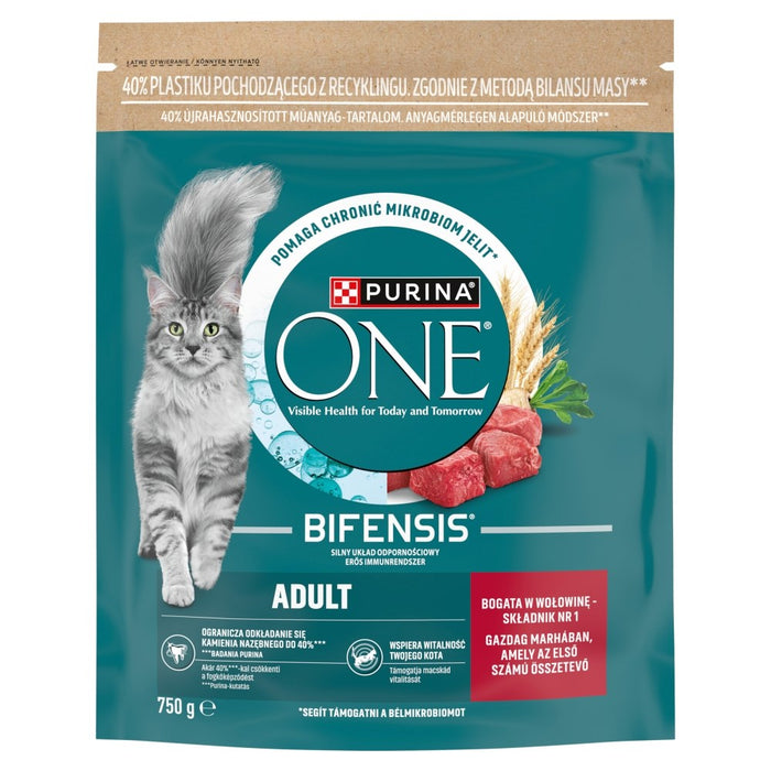PURINA One Bifensis Adult Rich in beef - dry cat food - 750g