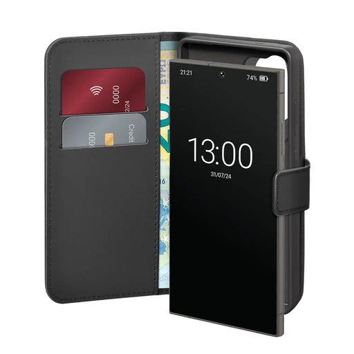 Puro Booklet Case with Flip and Wallet for Samsung Galaxy S25 Ultra - Black - Cell phone cases and covers<<<HurtelXML