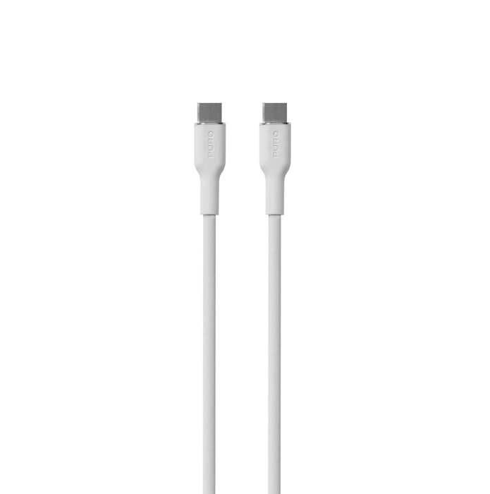 Puro Soft USB-C - USB-C 60W 1.5m silicone cable - white