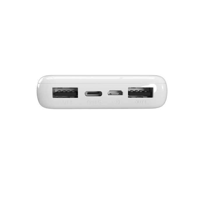 Powerbank Puro White 10000mAh 12W 2xUSB-A + USB-C - white