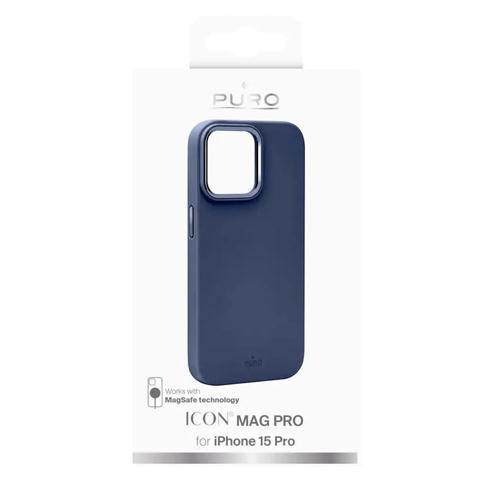 Puro Icon Mag Pro MagSafe Silicone Case for iPhone 15 Pro - Dark Blue - Cell phone cases and covers<<<HurtelXML