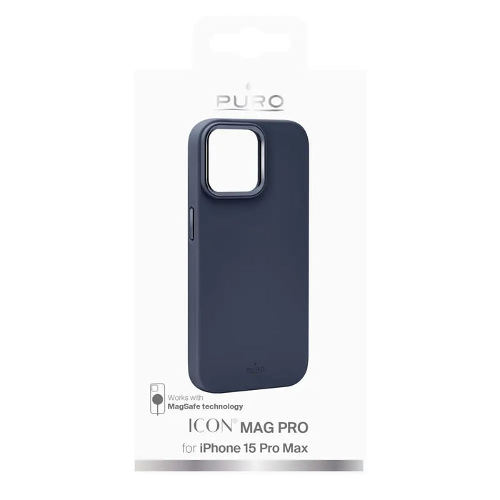 Puro Icon Mag Pro MagSafe Silicone Case for iPhone 15 Pro Max - Dark Blue - Cell phone cases and covers<<<HurtelXML