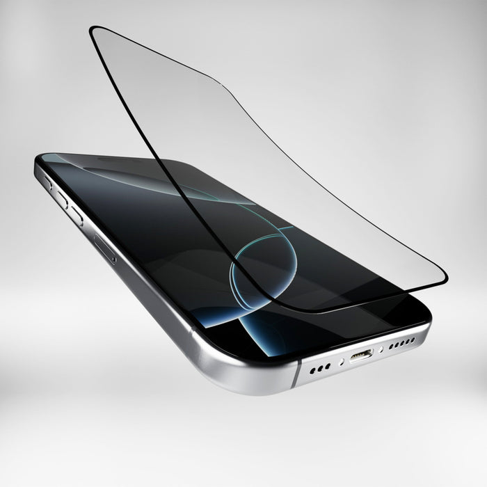 Puro Flexible Glass D3O Hybrid Glass with Black Frame for iPhone 16 Pro