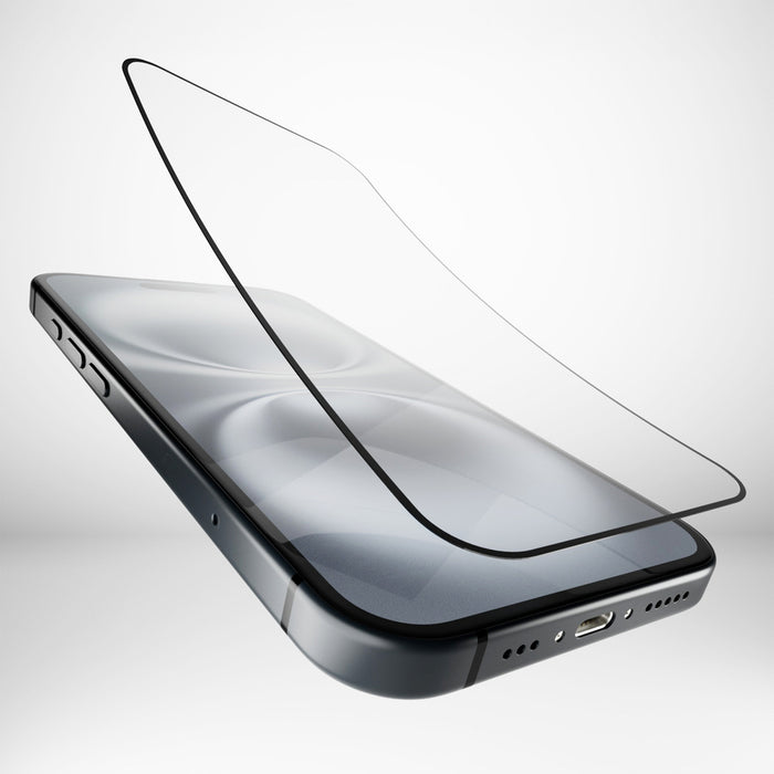 Puro Flexible Glass D3O Hybrid Glass with Black Frame for iPhone 16 Plus / iPhone 15 Pro Max / iPhone 15 Plus