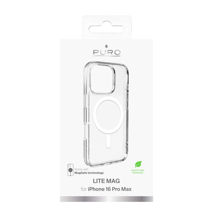 Puro Lite Mag MagSafe Silicone Case for iPhone 16 Pro Max - Transparent